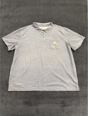 Carhartt Men's 4XL Original Fit Gray Polo Shirt